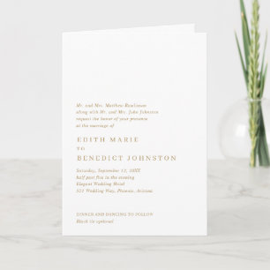 Minimalistische moderne Goldhochzeit Einladung
