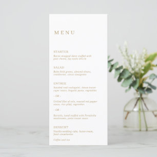 Minimalistische moderne Goldhochzeit Menükarte