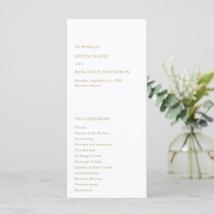 Minimalistische moderne Goldhochzeit Programm