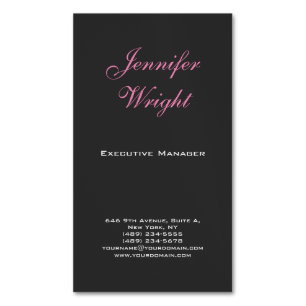 Minimalistische, moderne, grau-rosa Feminine Magnetische Visitenkarte