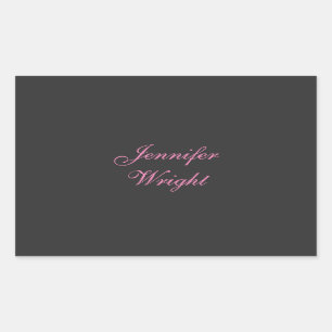 Minimalistische, moderne, grau-rosa Feminine Rechteckiger Aufkleber