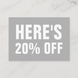 Minimalistische, moderne, graue Discount-Karte Rabattkarte