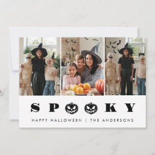 Minimalistische moderne gruselige Frohe Halloween Feiertagskarte