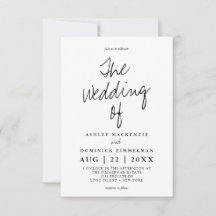 Minimalistische moderne Handschrift Einfache Hochz