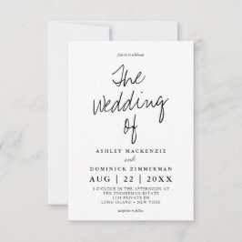 Minimalistische moderne Handschrift Einfache Hochz Einladung