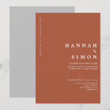 Minimalistische moderne Herbst-Hochzeitseinladung