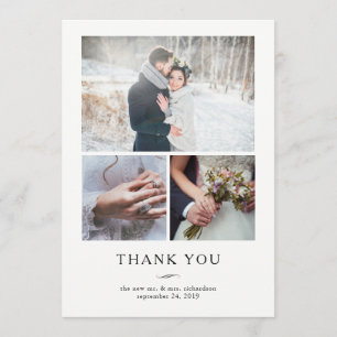 Minimalistische moderne Hochzeit danken Ihnen   Dankeskarte