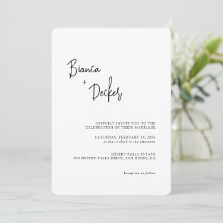 Minimalistische Moderne Hochzeit Einladung