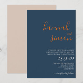 Minimalistische moderne Hochzeit im Herbst Einladu