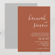 Minimalistische moderne Hochzeit im Herbst Einladu