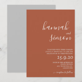 Minimalistische moderne Hochzeit im Herbst Einladu