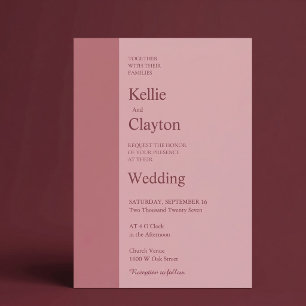 Minimalistische moderne Hochzeit mit Rosé-Tönen Einladung