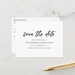 Minimalistische moderne Hochzeit rettet das Datum Ankündigungspostkarte