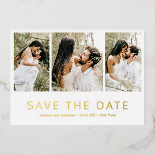 Minimalistische moderne Hochzeit - Save-the-Date-K Folieneinladung