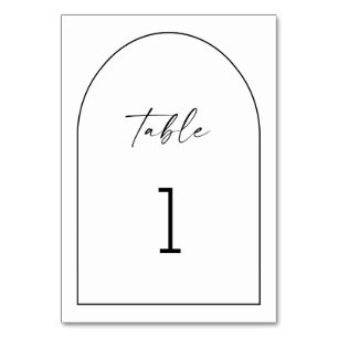 Minimalistische moderne Hochzeit Schwarzes & wei Tischnummer
