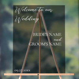Minimalistische moderne Hochzeit Willkommen Mattie Acrylschild