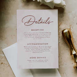 Minimalistische moderne Hochzeitdetails Begleitkarte
