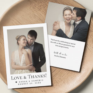 Minimalistische Moderne Hochzeiten Herz Liebe & Da Dankeskarte