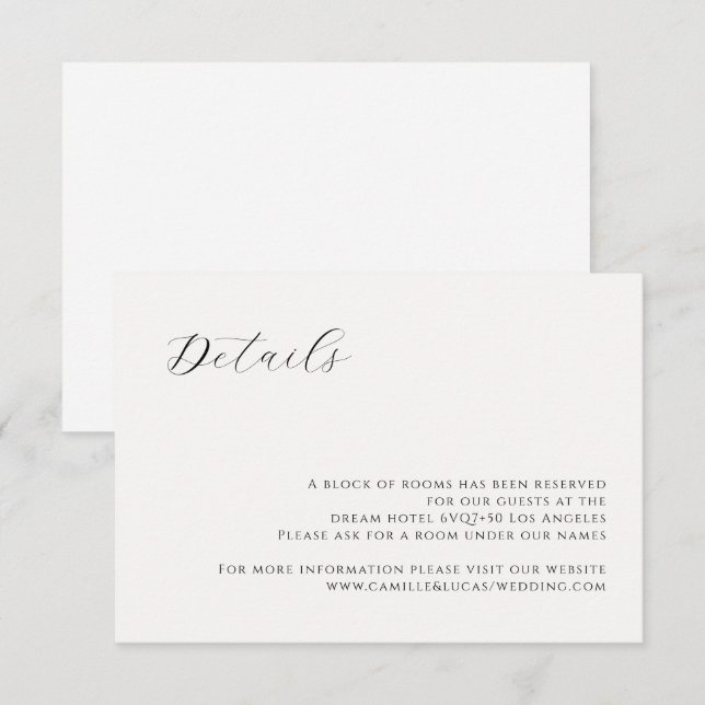 Minimalistische moderne Hochzeitskarte RSVP Karte (Vorne/Hinten)