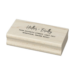 Minimalistische moderne Hochzeitsrücksendeadresse Gummistempel