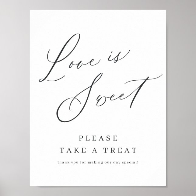 Minimalistische moderne Hochzeitsschrift Liebe ist Poster (Vorne)