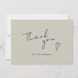 Minimalistische moderne Hochzeitswohnung Dankeschö Dankeskarte