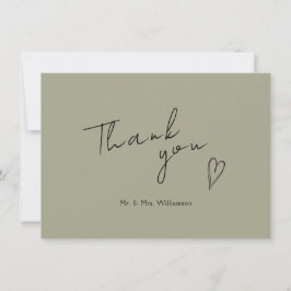 Minimalistische moderne Hochzeitswohnung Dankeschö Dankeskarte