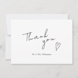 Minimalistische moderne Hochzeitswohnung Dankeschö Dankeskarte