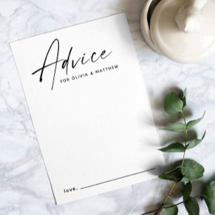 Minimalistische moderne Hochzeitswünsche für Braut Hinweiskarte