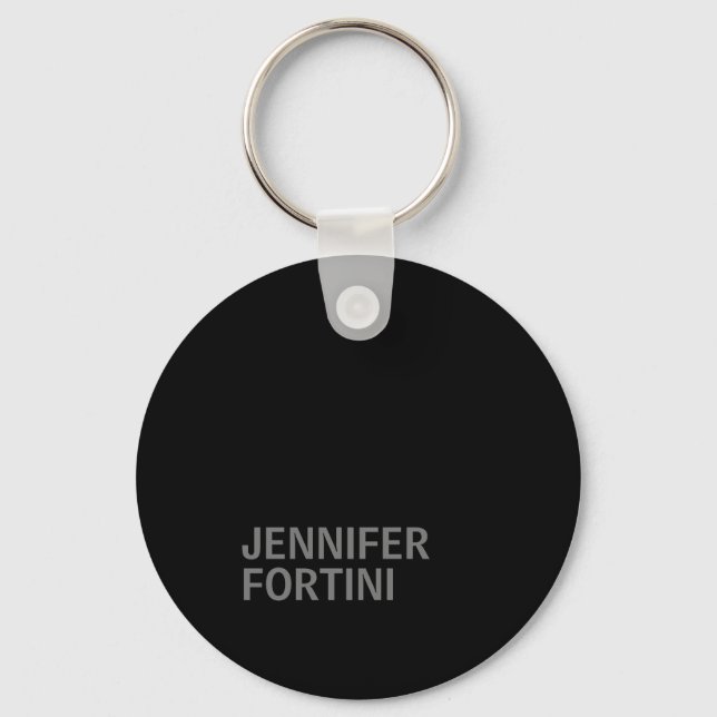 Minimalistische Moderne Ihren Namen Schwarz Grau h Schlüsselanhänger (Vorderseite)