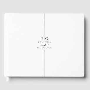 Minimalistische moderne Inline-Monogramm-Hochzeit Gästebuch