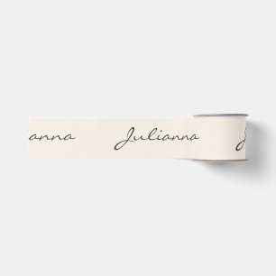 Minimalistische moderne Kalligrafie Elfenbein-Crem Ripsband