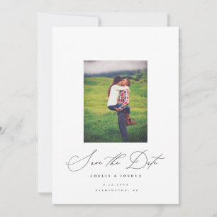 Minimalistische moderne Kalligrafie-Fotografie Save The Date