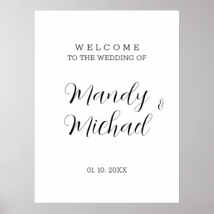 Minimalistische Moderne Kalligrafie Hochzeitsbegrü Poster