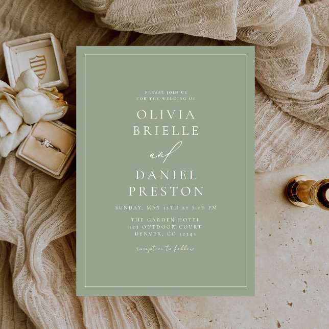 Minimalistische moderne kalligraphische Heirat Grü Einladung (Von Creator hochgeladen)