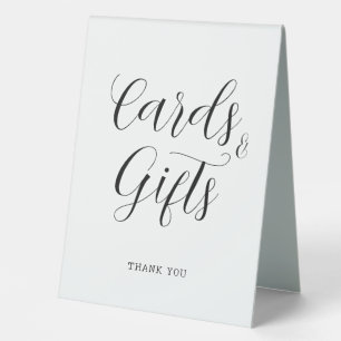 Minimalistische moderne Karten und Geschenke Hochz Tischaufsteller