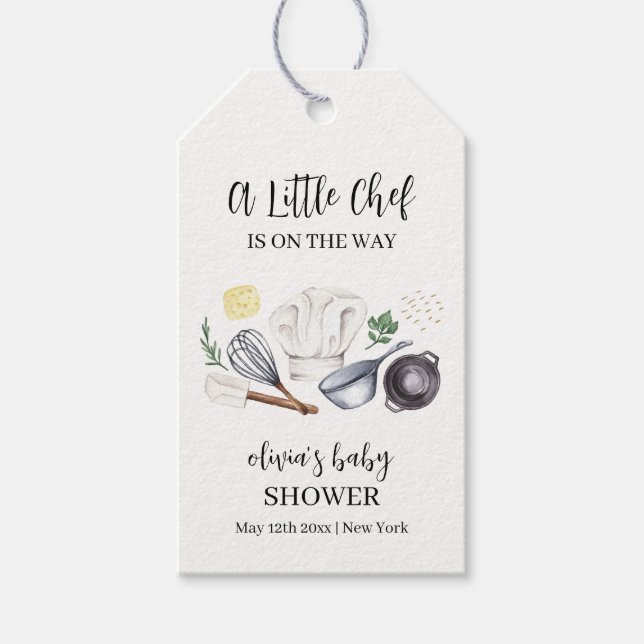 Minimalistische moderne Kleine-Koch-Kinderdusche Geschenkanhänger (Vorderseite)