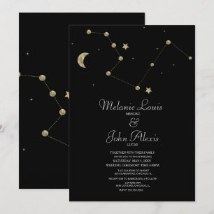 Minimalistische moderne Konstellation Goldfolie Ho Einladung