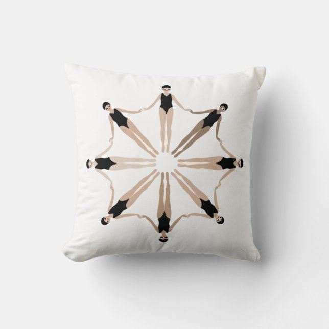Minimalistische moderne künstlerische Synchronschw Kissen (Vorderseite)