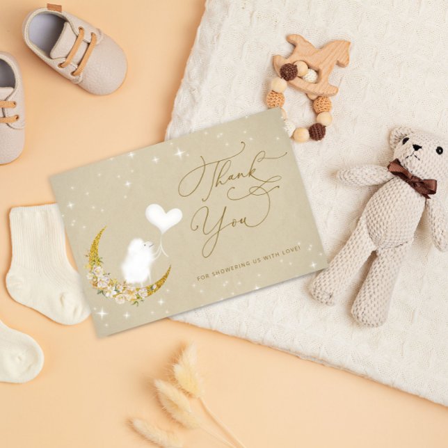 Minimalistische, moderne Lamm-Babydusche Dankeskarte (Von Creator hochgeladen)