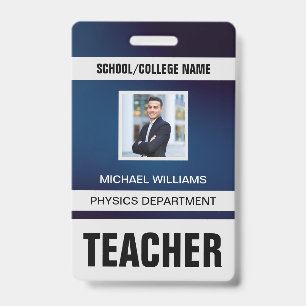 Minimalistische moderne Lehrer-ID-Karte Ausweis