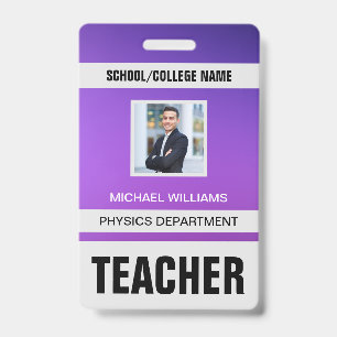 Minimalistische moderne Lehrer-ID-Karte Ausweis