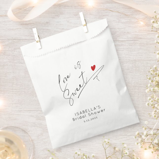 Minimalistische moderne Liebe ist süßes Brautparty Geschenktütchen (Ausgeschnitten)