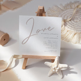 Minimalistische, moderne Liebe Script Hochzeitsein Einladung