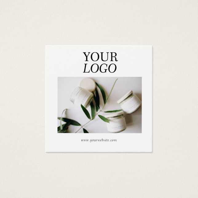 Minimalistische moderne Logo-Candle-Care-Foto-Kart (Vorderseite)