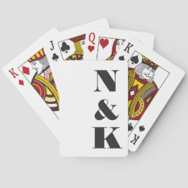 Minimalistische moderne Monogram Black and White W Spielkarten