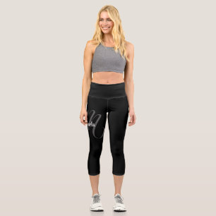 Minimalistische moderne Monogramm-Anfangsbezeichnu Capri Leggings