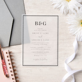 Minimalistische moderne Monogramm-Hochzeit klar
