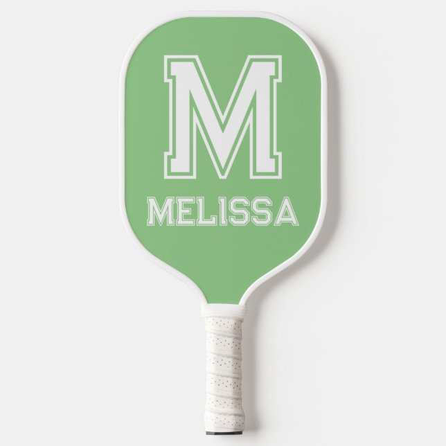 Minimalistische moderne Monogramm Pickleball Schläger (Vorderseite)