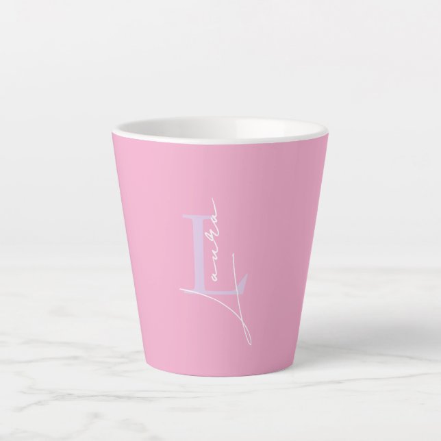Minimalistische, moderne Namensinitialen Milchtasse (Vorderseite)